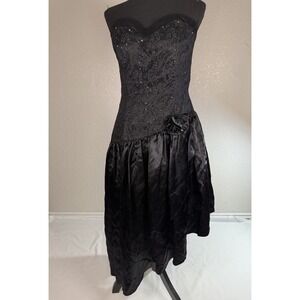 Vintage Gunne sax Jessica McClintock Black Strapless PartyProm Dress Size 11/12